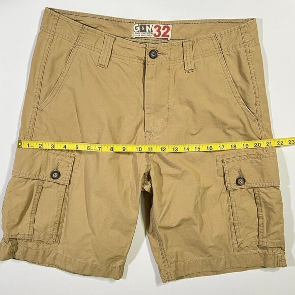 G & M - Men's Size 32 - Tan Cargo Shorts - Pockets 100% Cotton - Picture 7 of 10